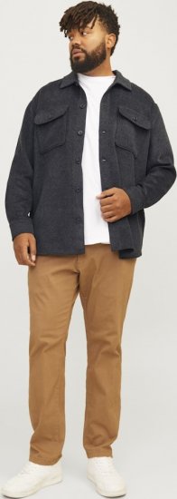 Jack & Jones BRADLEY OLLIE Overshirt LS Black - Cămăși - Cămăși Bărbați Mărimi Mari
