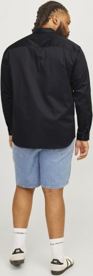Jack & Jones ARMA LS Shirt Black - Cămăși - Cămăși Bărbați Mărimi Mari