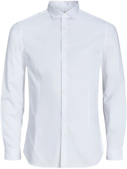 Jack & Jones ARMA LS Shirt White - Cămăși - Cămăși Bărbați Mărimi Mari