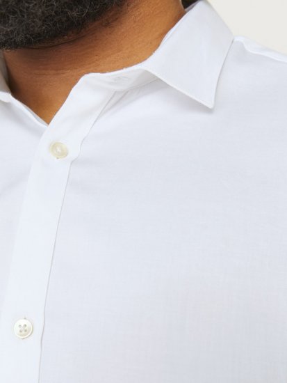 Jack & Jones ARMA LS Shirt White - Cămăși - Cămăși Bărbați Mărimi Mari