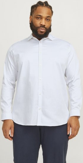 Jack & Jones ARMA LS Shirt White - Cămăși - Cămăși Bărbați Mărimi Mari