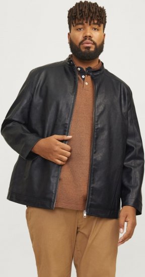 Jack & Jones DYLAN Clean PU Jacket Black - Geci - Geci Bărbați Mărimi Mari