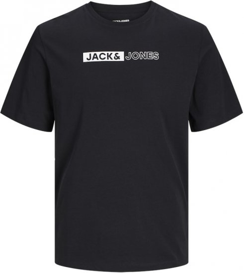 Jack & Jones CORP Logo Play 5 T-Shirt Black - Tricouri - Tricouri Bărbați Mărimi Mari