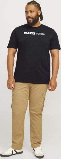 Jack & Jones CORP Logo Play 5 T-Shirt Black - Tricouri - Tricouri Bărbați Mărimi Mari