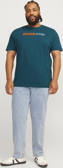 Jack & Jones CORP Logo Play 5 T-Shirt Deep Teal - Tricouri - Tricouri Bărbați Mărimi Mari