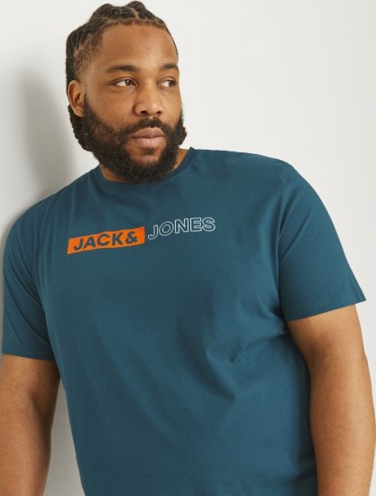 Jack & Jones CORP Logo Play 5 T-Shirt Deep Teal - Tricouri - Tricouri Bărbați Mărimi Mari