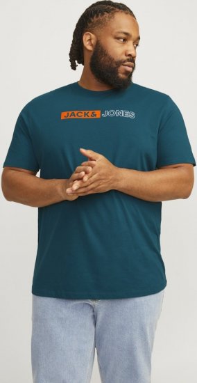 Jack & Jones CORP Logo Play 5 T-Shirt Deep Teal - Tricouri - Tricouri Bărbați Mărimi Mari