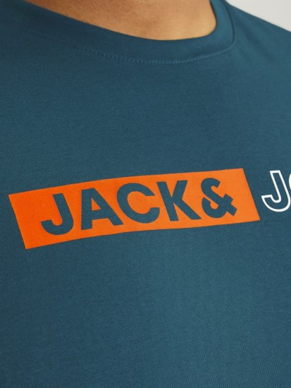 Jack & Jones CORP Logo Play 5 T-Shirt Deep Teal - Tricouri - Tricouri Bărbați Mărimi Mari