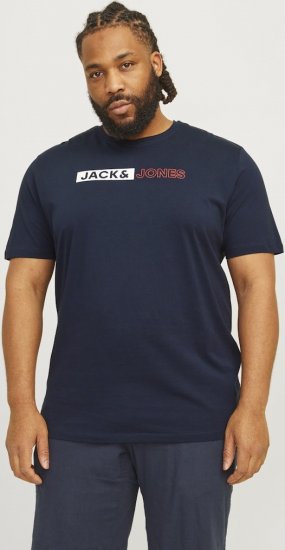 Jack & Jones CORP Logo Play 5 T-Shirt Navy Blazer - Tricouri - Tricouri Bărbați Mărimi Mari