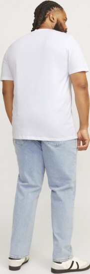 Jack & Jones CORP Logo Play 5 T-Shirt White - Tricouri - Tricouri Bărbați Mărimi Mari