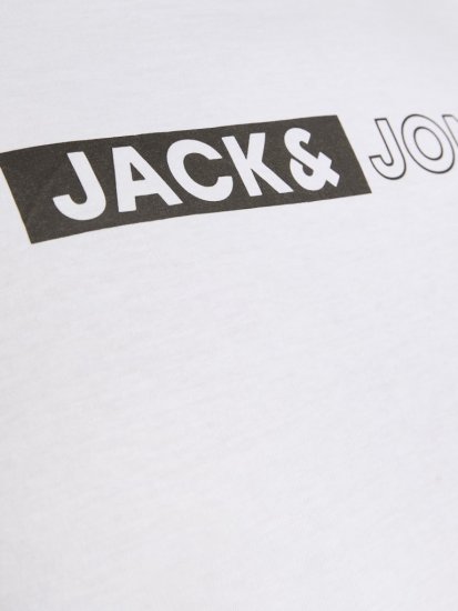 Jack & Jones CORP Logo Play 5 T-Shirt White - Tricouri - Tricouri Bărbați Mărimi Mari