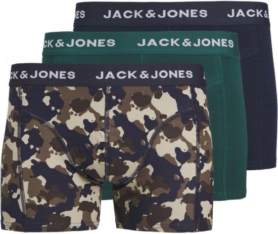 Jack & Jones JACCAMOFLAGE Trunks 3-Pack Navy Blazer - Lenjerie intimă & costum baie - Lenjerie Intimă Bărbați Mărimi Mari