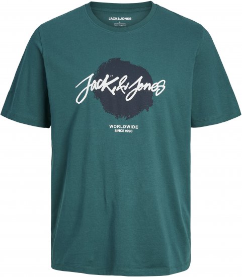Jack & Jones TILEY T-Shirt Deep Teal - Tricouri - Tricouri Bărbați Mărimi Mari