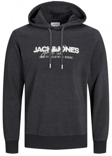 Jack & Jones JJALVIS Hoodie Black - Pulovere & hanorace - Pulovere & Hanorace Bărbați Mărimi Mari