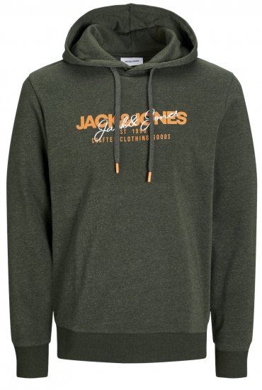 Jack & Jones JJALVIS Hoodie Kombu Green - Pulovere & hanorace - Pulovere & Hanorace Bărbați Mărimi Mari
