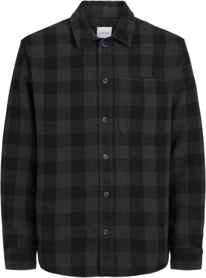 Jack & Jones ZAC BRUSHED Long Sleeve OVERSHIRT Grey - Cămăși - Cămăși Bărbați Mărimi Mari