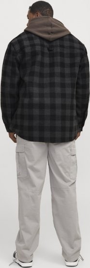 Jack & Jones ZAC BRUSHED Long Sleeve OVERSHIRT Grey - Cămăși - Cămăși Bărbați Mărimi Mari