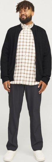 Jack & Jones PANNEL Turtleneck Knitted Sweater with Zipper Black - Pulovere & hanorace - Pulovere & Hanorace Bărbați Mărimi Mari