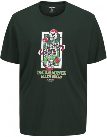 Jack & Jones XMAS Christmas Skull T-Shirt Dark Slate Grey - Tricouri - Tricouri Bărbați Mărimi Mari