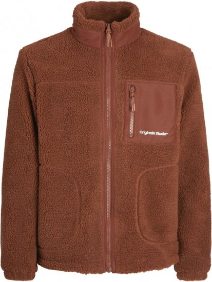 Jack & Jones ESTERBRO High Collar Teddy Jacket Brandy Brown - Geci - Geci Bărbați Mărimi Mari