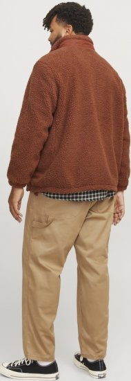 Jack & Jones ESTERBRO High Collar Teddy Jacket Brandy Brown - Geci - Geci Bărbați Mărimi Mari