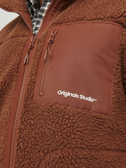 Jack & Jones ESTERBRO High Collar Teddy Jacket Brandy Brown - Geci - Geci Bărbați Mărimi Mari