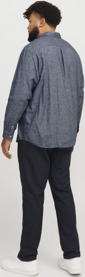 Jack & Jones NORRIS Flannel Long Sleeve Shirt Navy Blazer - Cămăși - Cămăși Bărbați Mărimi Mari