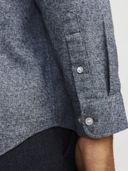 Jack & Jones NORRIS Flannel Long Sleeve Shirt Navy Blazer - Cămăși - Cămăși Bărbați Mărimi Mari