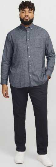 Jack & Jones NORRIS Flannel Long Sleeve Shirt Navy Blazer - Cămăși - Cămăși Bărbați Mărimi Mari