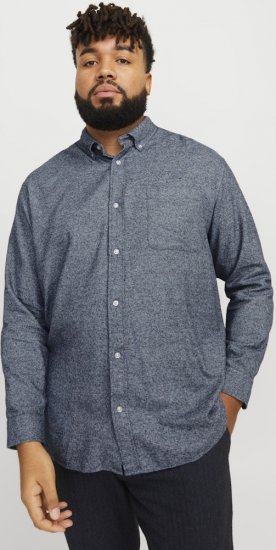 Jack & Jones NORRIS Flannel Long Sleeve Shirt Navy Blazer - Cămăși - Cămăși Bărbați Mărimi Mari