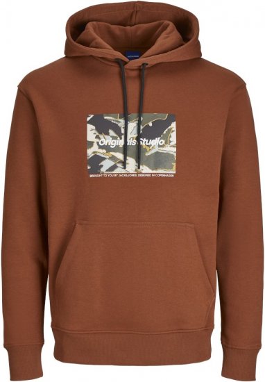 Jack & Jones ESTERBRO Hoodie Brandy Brown - Pulovere & hanorace - Pulovere & Hanorace Bărbați Mărimi Mari