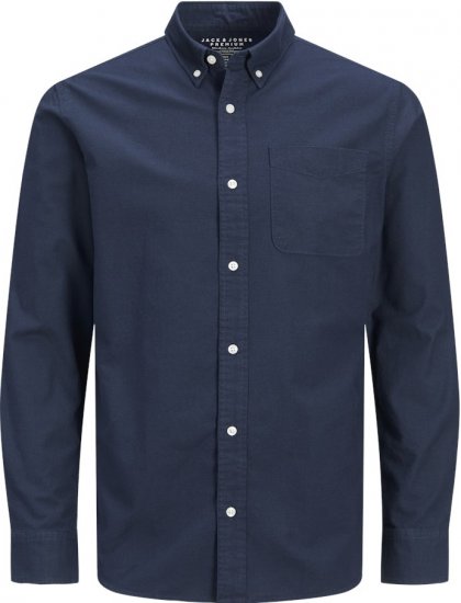 Jack & Jones Brook Oxford Long Sleeve Shirt Navy Blazer - Cămăși - Cămăși Bărbați Mărimi Mari