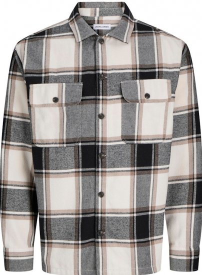 Jack & Jones Charge Overshirt Long Sleeve Crockery - Cămăși - Cămăși Bărbați Mărimi Mari