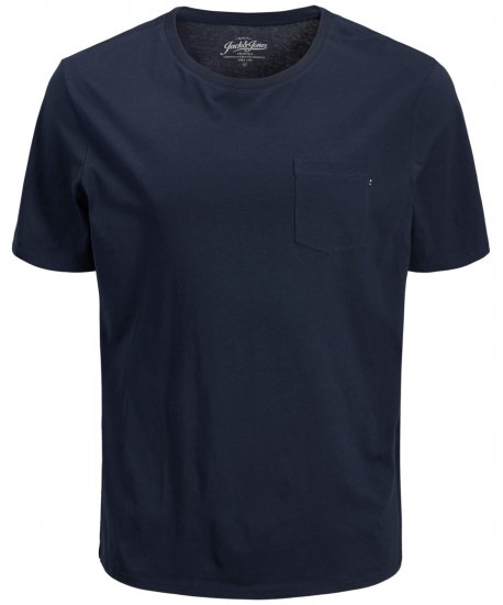Jack & Jones JJEPOCKET Tee Navy - Tricouri - Tricouri Bărbați Mărimi Mari