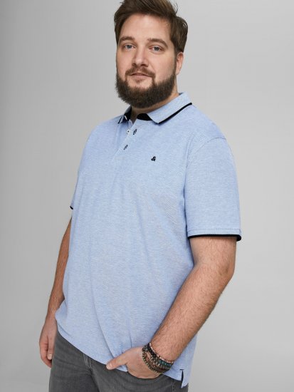 Jack & Jones PAULOS Short Sleeve Polo Light Blue/PS - Tricouri polo - Tricouri Polo Bărbați Mărimi Mari