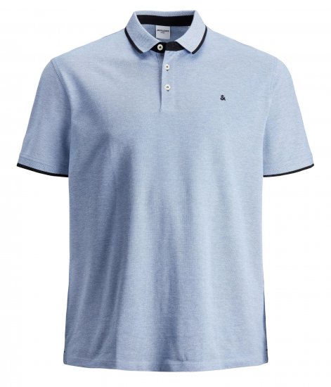 Jack & Jones PAULOS Short Sleeve Polo Light Blue/PS - Tricouri polo - Tricouri Polo Bărbați Mărimi Mari