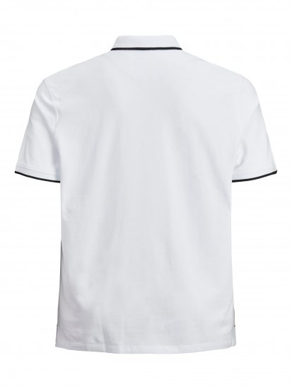 Jack & Jones PAULOS Short Sleeve Polo White/PS - Tricouri polo - Tricouri Polo Bărbați Mărimi Mari