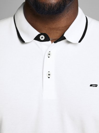Jack & Jones PAULOS Short Sleeve Polo White/PS - Tricouri polo - Tricouri Polo Bărbați Mărimi Mari