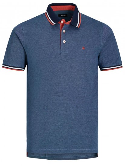 Jack & Jones Paulos Polo Denim Blue - Tricouri polo - Tricouri Polo Bărbați Mărimi Mari
