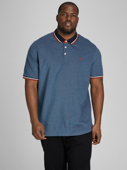 Jack & Jones Paulos Polo Denim Blue - Tricouri polo - Tricouri Polo Bărbați Mărimi Mari