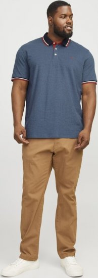 Jack & Jones PAULOS Short Sleeve Polo Denim Blue/PS - Tricouri polo - Tricouri Polo Bărbați Mărimi Mari