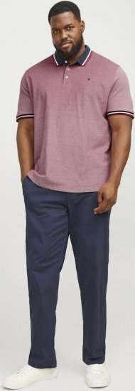 Jack & Jones PAULOS Short Sleeve Polo Rio Red/PS - Tricouri polo - Tricouri Polo Bărbați Mărimi Mari