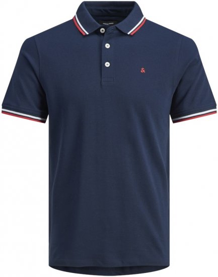 Jack & Jones PAULOS Short Sleeve Polo Navy Blazer - Tricouri polo - Tricouri Polo Bărbați Mărimi Mari