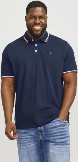 Jack & Jones PAULOS Short Sleeve Polo Navy Blazer - Tricouri polo - Tricouri Polo Bărbați Mărimi Mari