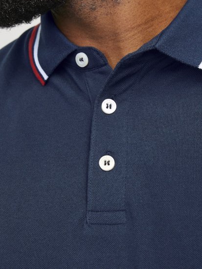 Jack & Jones PAULOS Short Sleeve Polo Navy Blazer - Tricouri polo - Tricouri Polo Bărbați Mărimi Mari