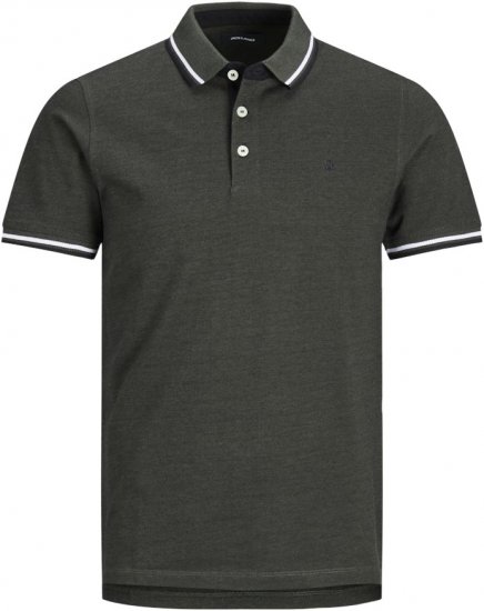 Jack & Jones PAULOS Short Sleeve Polo Green/PLAY 1 - Tricouri polo - Tricouri Polo Bărbați Mărimi Mari