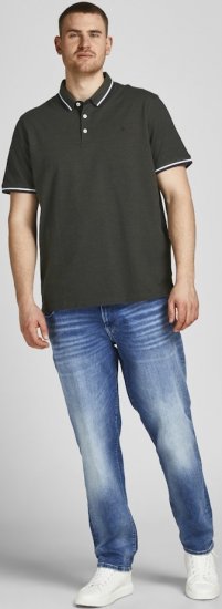 Jack & Jones PAULOS Short Sleeve Polo Green/PLAY 1 - Tricouri polo - Tricouri Polo Bărbați Mărimi Mari