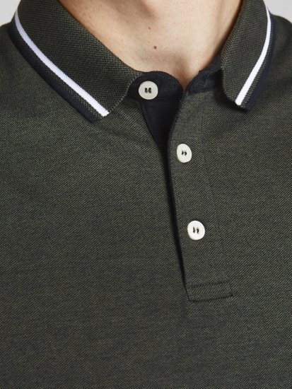 Jack & Jones PAULOS Short Sleeve Polo Green/PLAY 1 - Tricouri polo - Tricouri Polo Bărbați Mărimi Mari