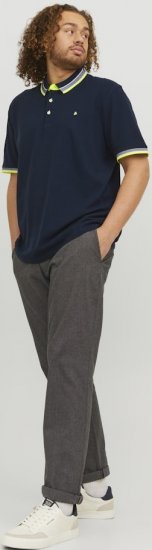 Jack & Jones PAULOS Short Sleeve Polo Dark Navy/NEON - Tricouri polo - Tricouri Polo Bărbați Mărimi Mari