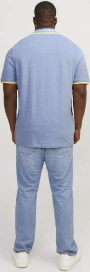Jack & Jones PAULOS Short Sleeve Polo Light Blue/NEON - Tricouri polo - Tricouri Polo Bărbați Mărimi Mari